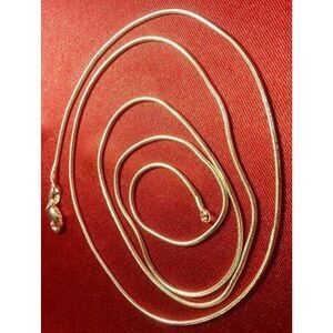 Sterling Silver 925 Plated 26 Inch Snake Chain Necklace New Thin 1/16th" Wide